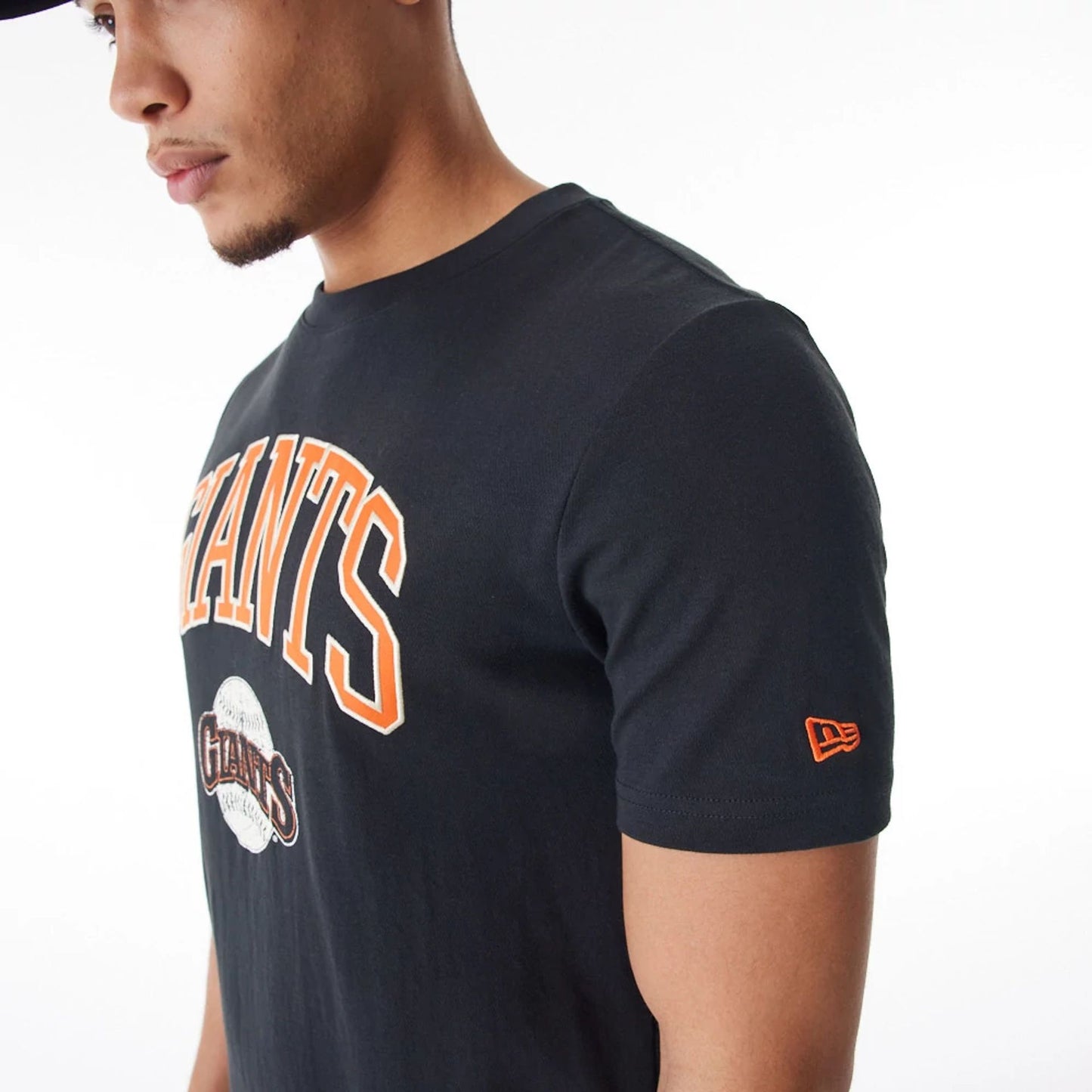 The Male model is wearing San Francisco Giants MLB Batting Practice Black T-Shirt 4