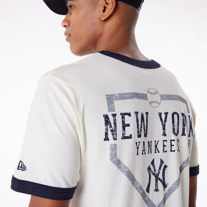 The Male model is wearing New York Yankees MLB Batting Practice White T-Shirt 6