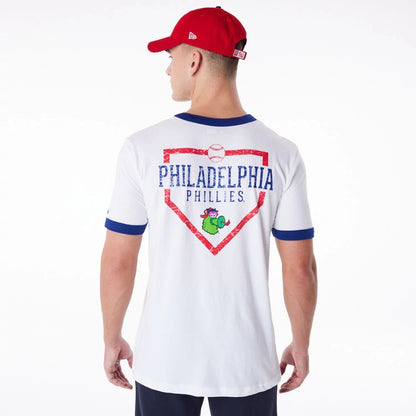 The Male model is wearing Philadelphia Phillies MLB Batting Practice White T-Shirt 6