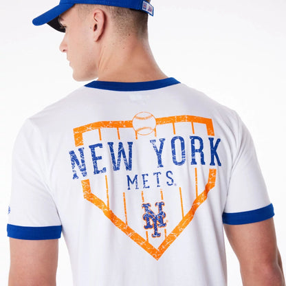 The Male model is wearing New York Mets MLB Batting Practice White T-Shirt 5