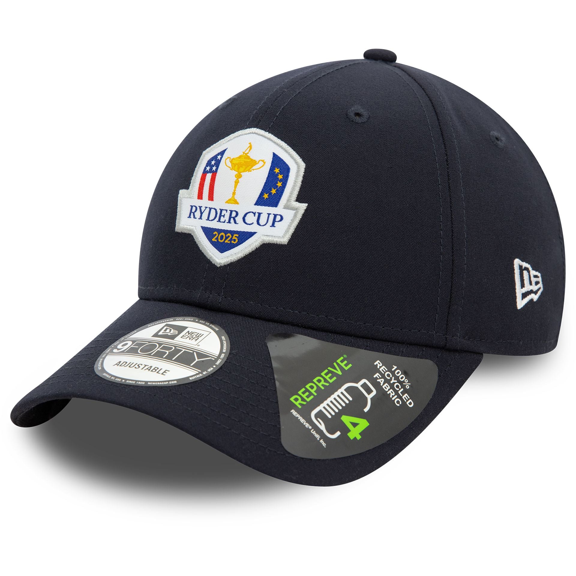 This is a Ryder Cup Europe 2025 Repreve® Navy 9FORTY Adjustable Cap 1