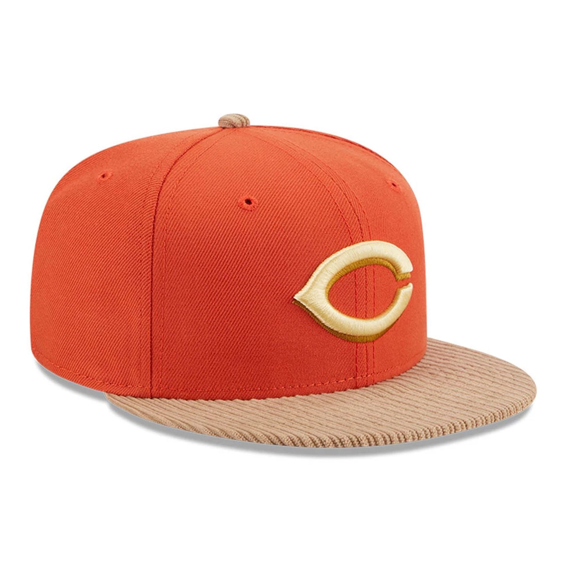 This is a Cincinnati Reds MLB Autumn Wheat Dark Orange 9FIFTY Snapback Cap 1