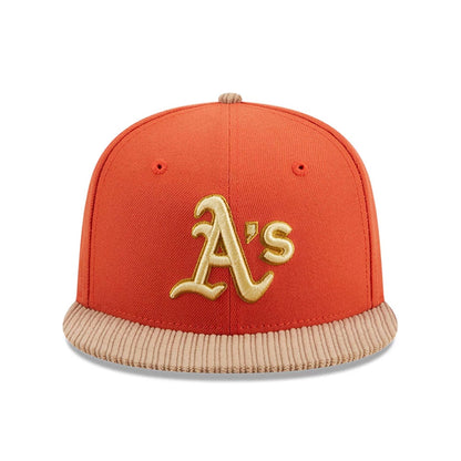 This is a Oakland Athletics MLB Autumn Wheat Dark Orange 9FIFTY Snapback Cap 3