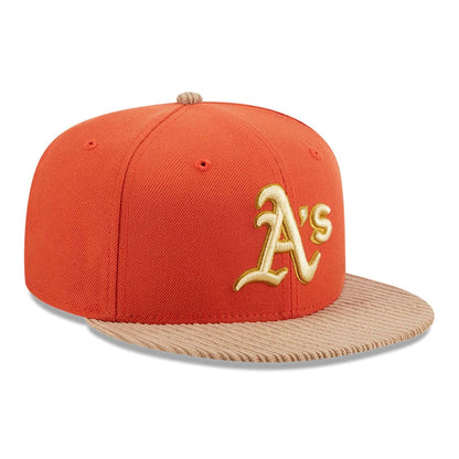 This is a Oakland Athletics MLB Autumn Wheat Dark Orange 9FIFTY Snapback Cap 4