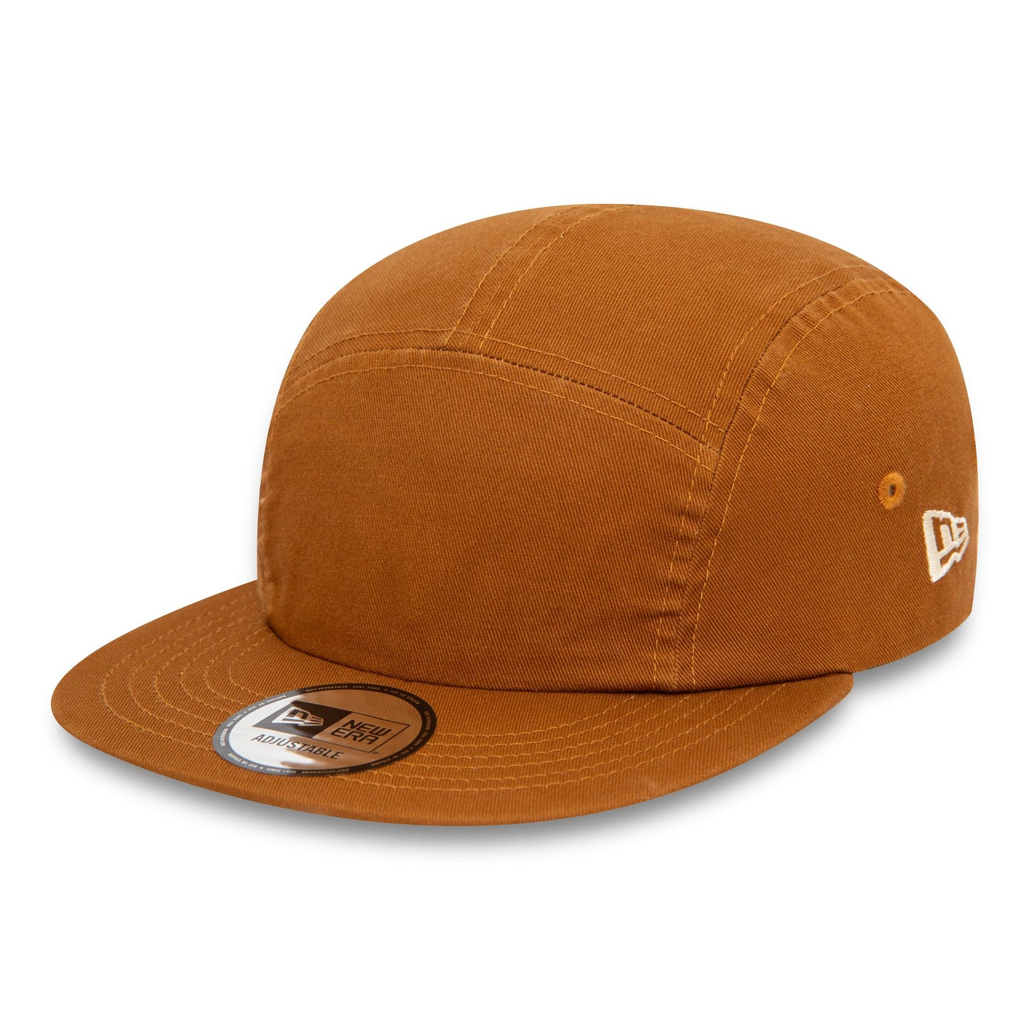 This is a New Era Essential Dark Beige Camper Adjustable Cap 1