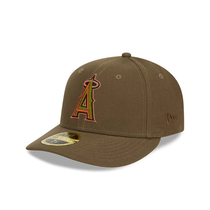 This is a Anaheim Angels Rustic Fall Brown Low Profile 59FIFTY Fitted Cap 1