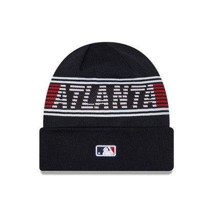 This is a Atlanta Braves City Connect Navy Sport Knit Beanie Hat 2