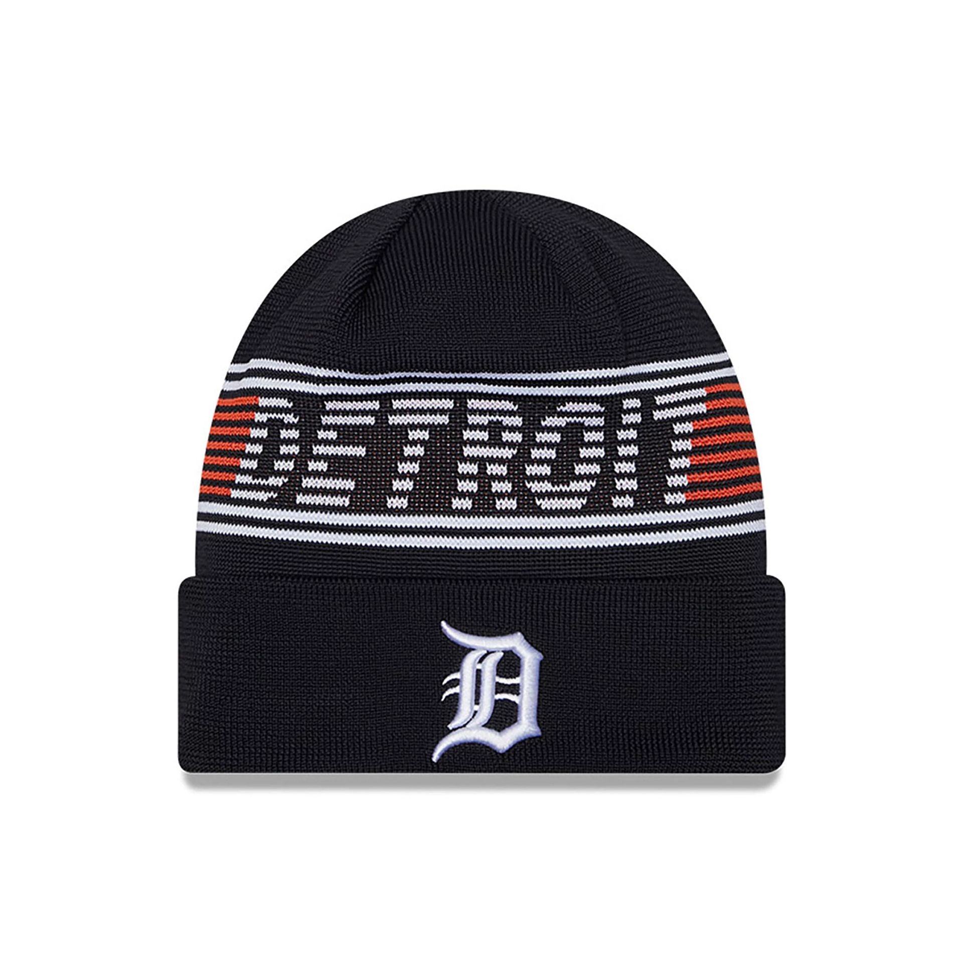 This is a Detroit Tigers City Connect Navy Sport Knit Beanie Hat 1