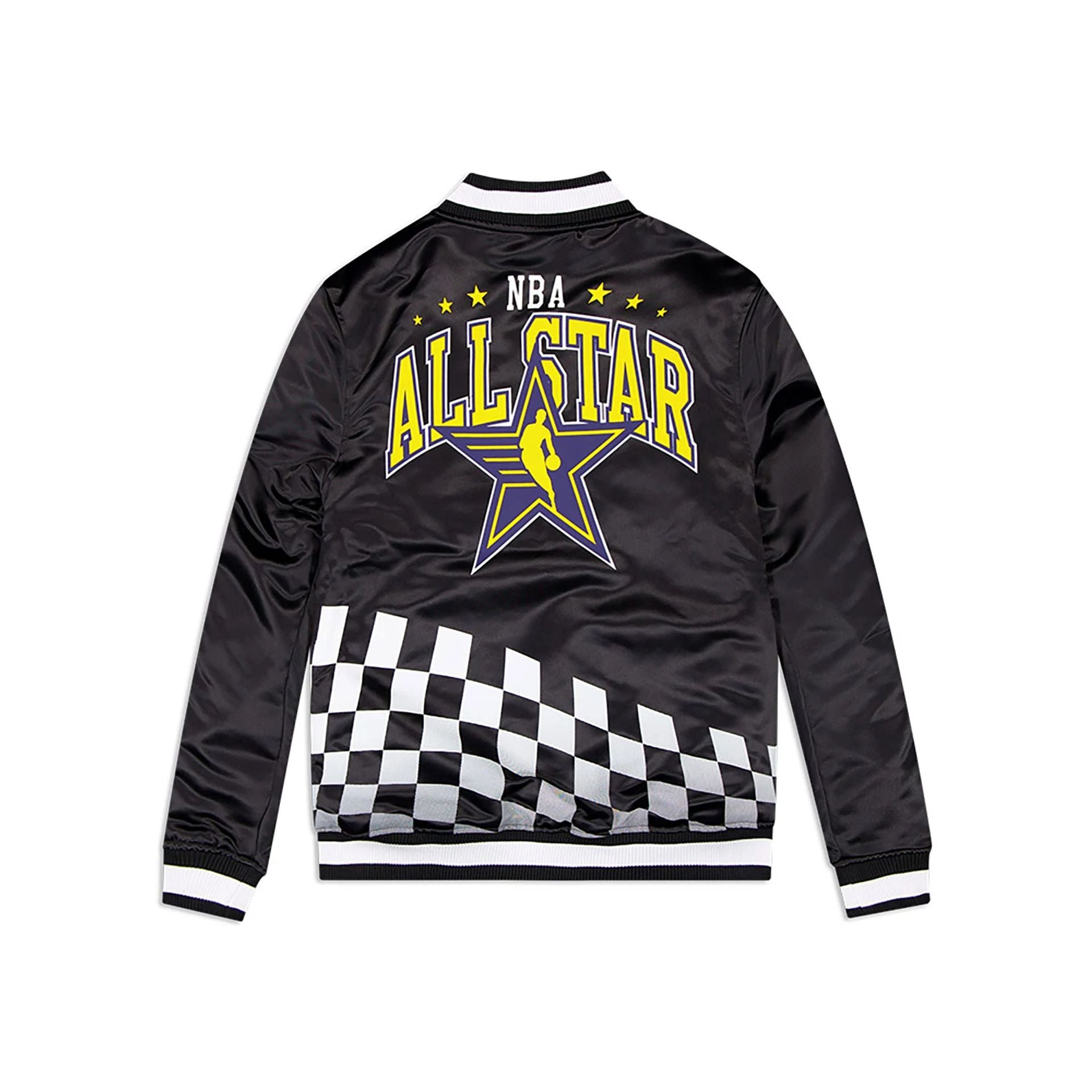 The Male model is wearing NBA All Star Game 2024 Black Bomber Jacket 2