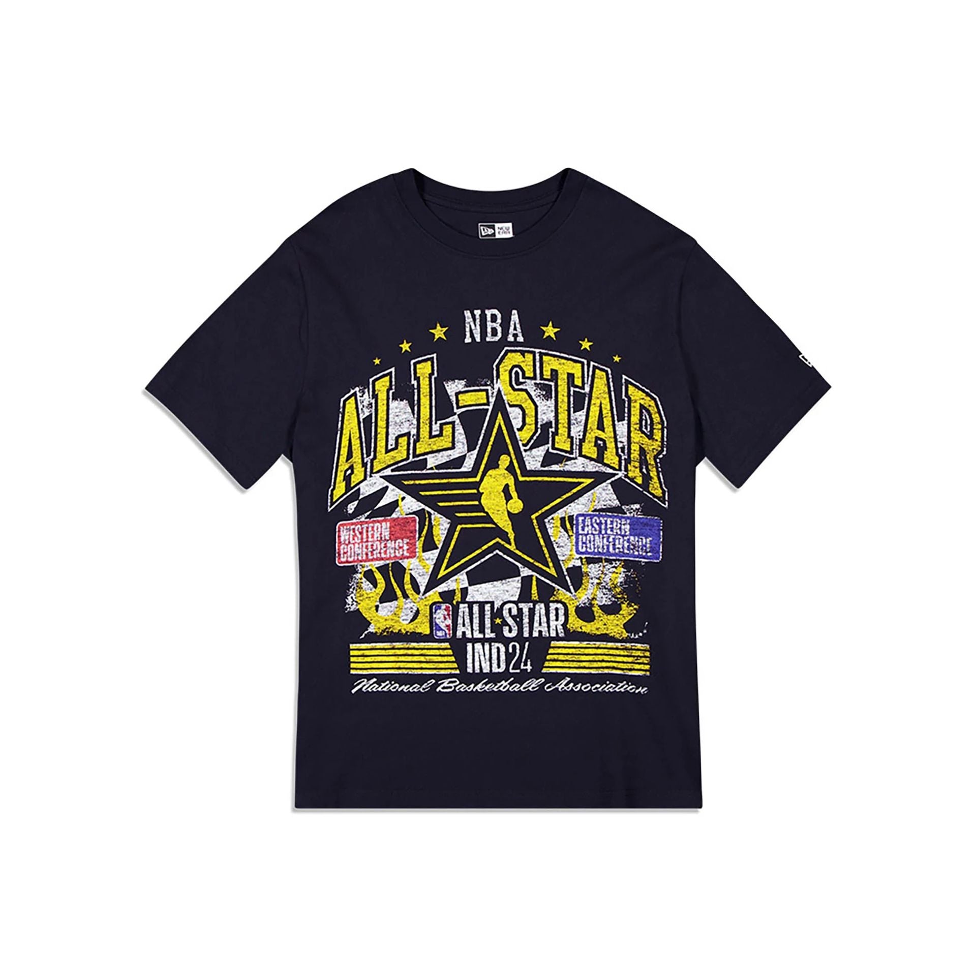 The Male model is wearing NBA All Star Game 2024 Navy T-Shirt 1