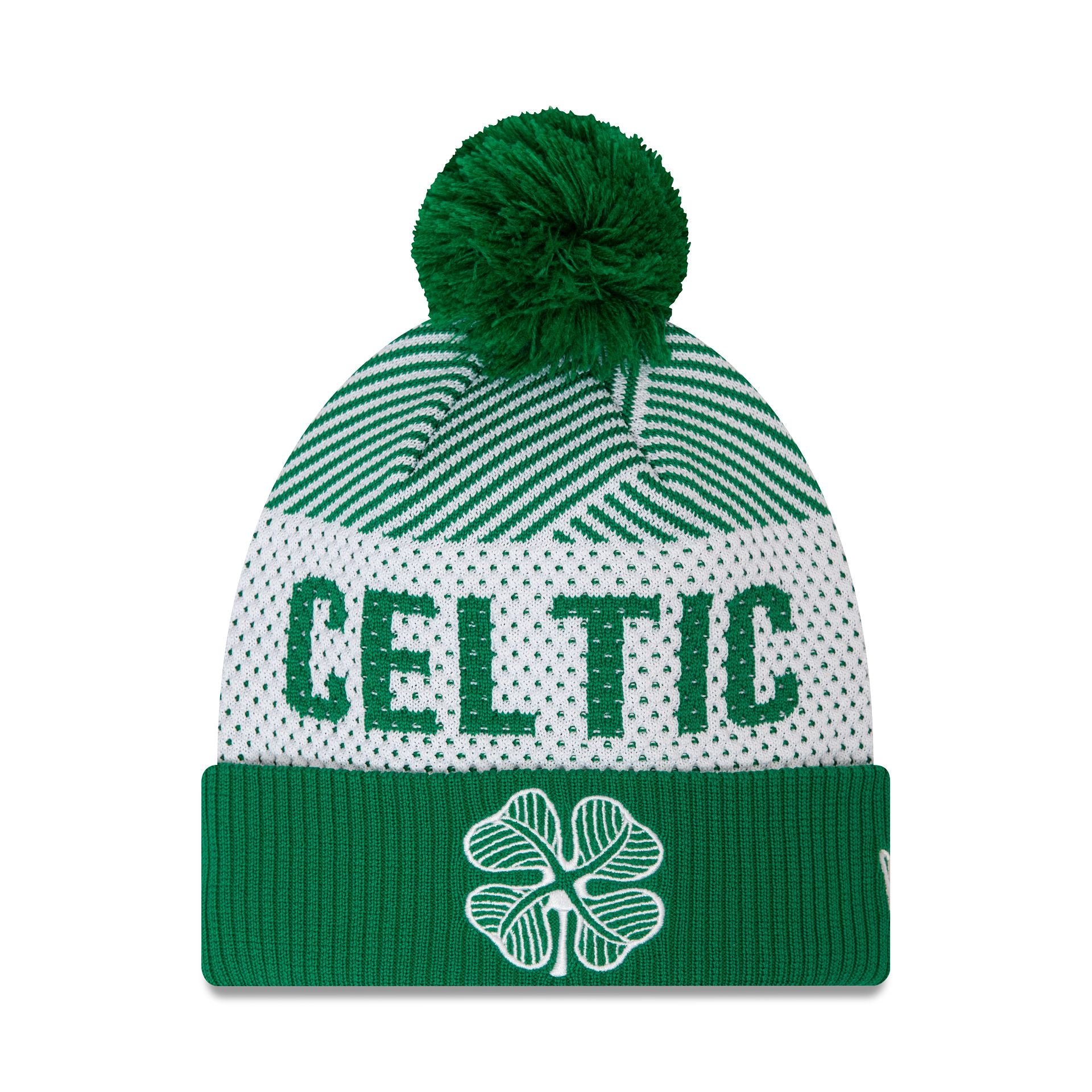 This is a Celtic FC Engineered Green Cuff Knit Beanie Hat 1