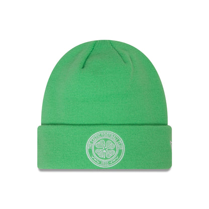 This is a Celtic FC Seasonal Green Cuff Knit Beanie Hat 1