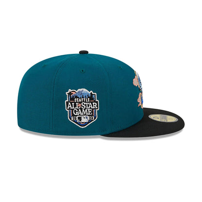 This is a Seattle Mariners Cloud Spiral Dark Green 59FIFTY Fitted Cap 6