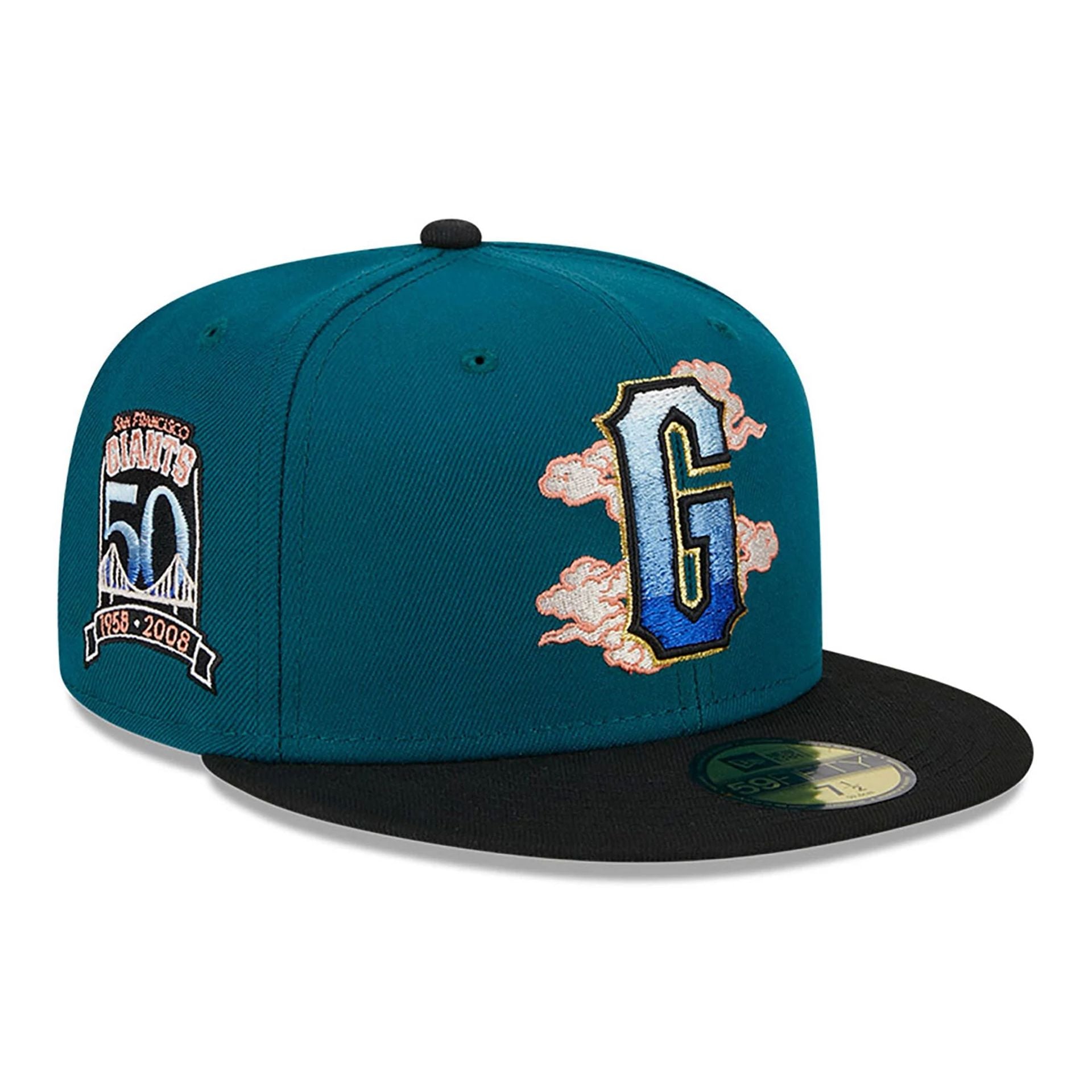 This is a San Francisco Giants Cloud Spiral Dark Green 59FIFTY Fitted Cap 1