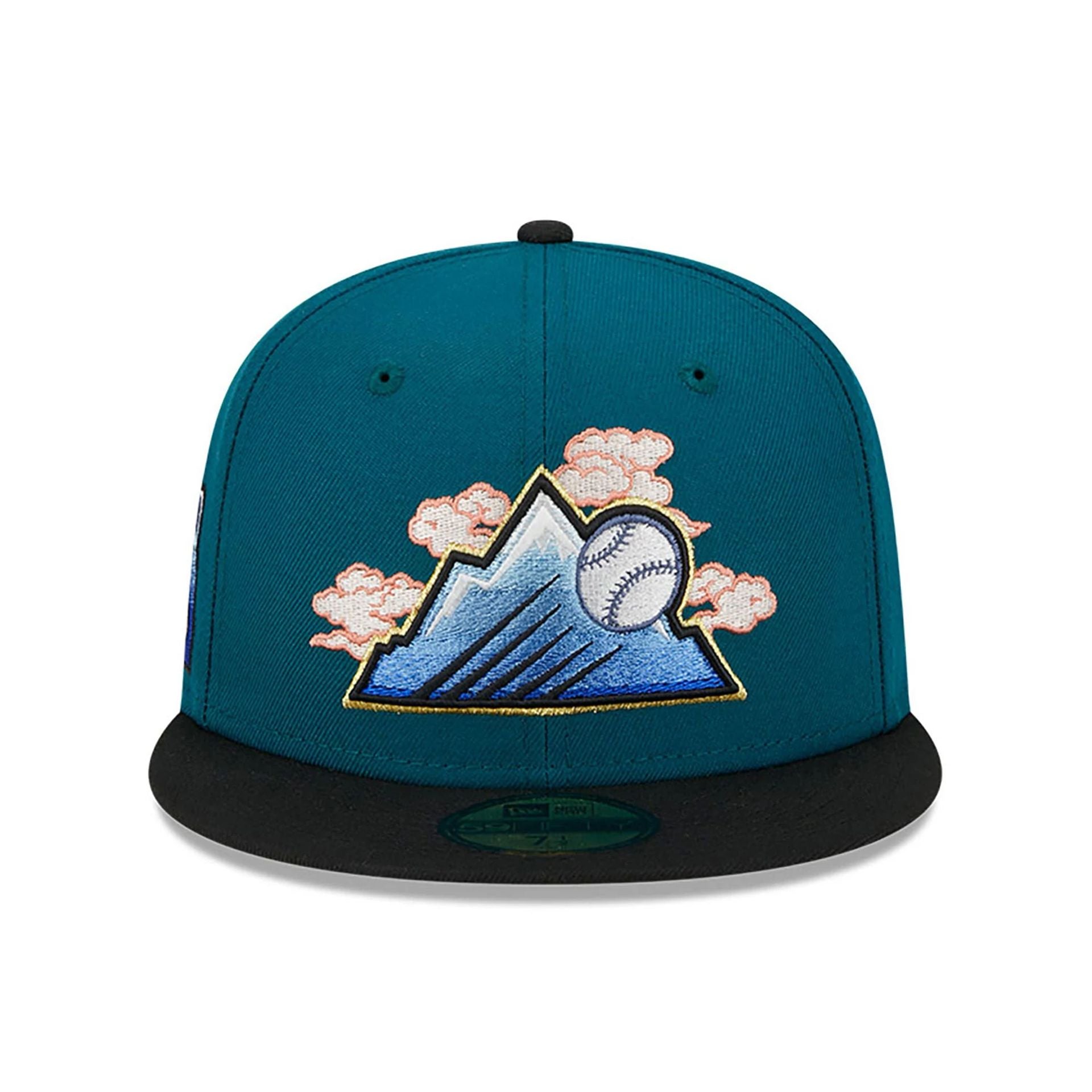 This is a Colorado Rockies Cloud Spiral Dark Green 59FIFTY Fitted Cap 3