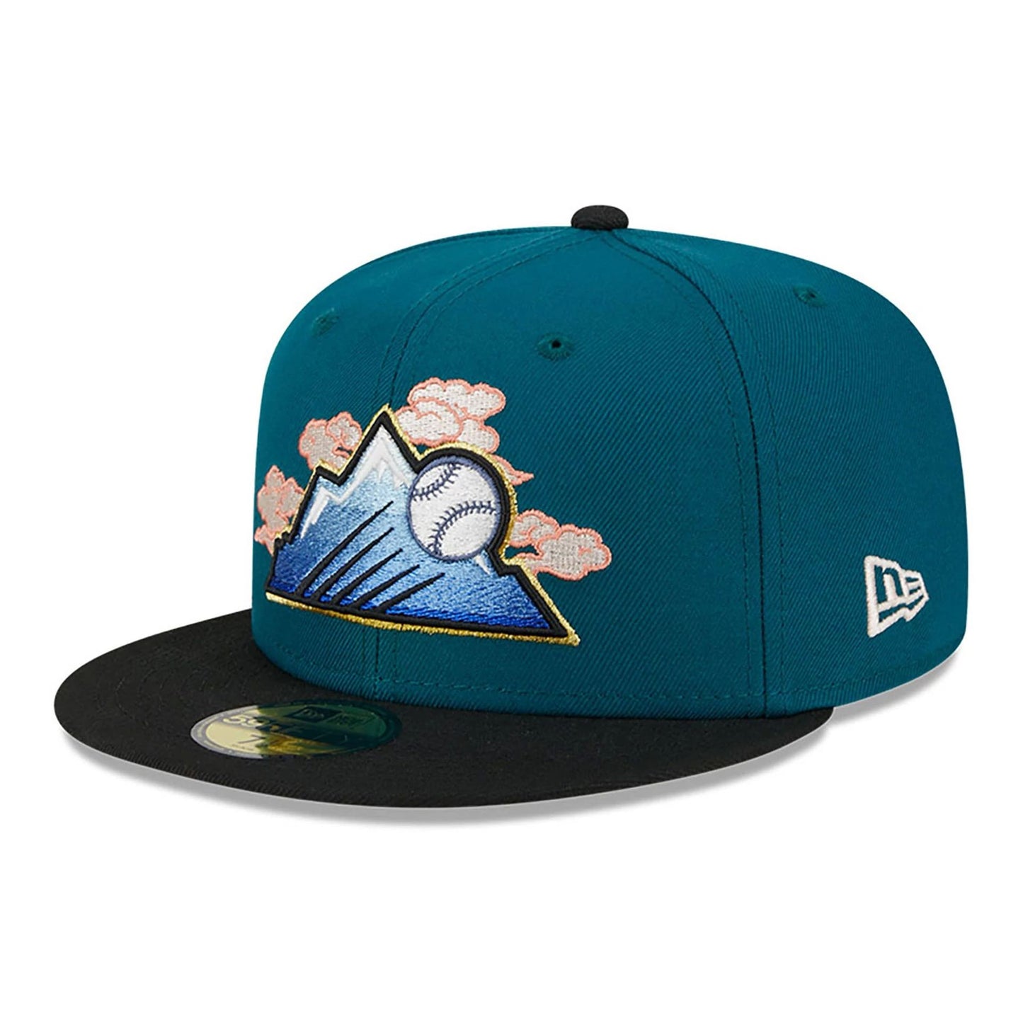 This is a Colorado Rockies Cloud Spiral Dark Green 59FIFTY Fitted Cap 4