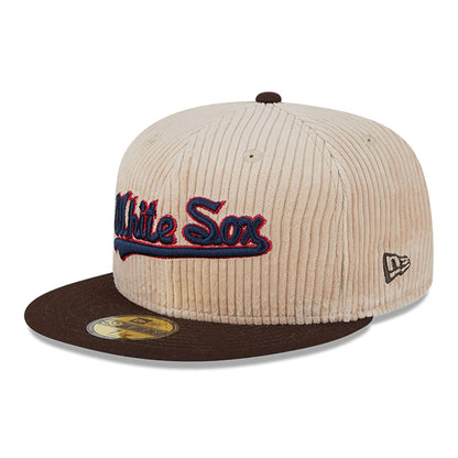 This is a Chicago White Sox Fall Cord Beige 59FIFTY Fitted Cap 4