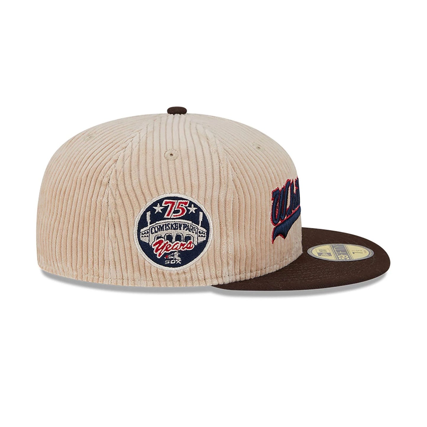 This is a Chicago White Sox Fall Cord Beige 59FIFTY Fitted Cap 6