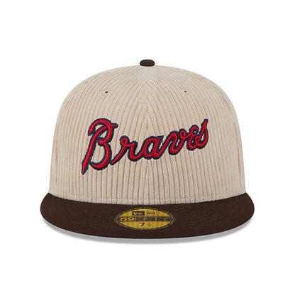 This is a Atlanta Braves Fall Cord Beige 59FIFTY Fitted Cap 3