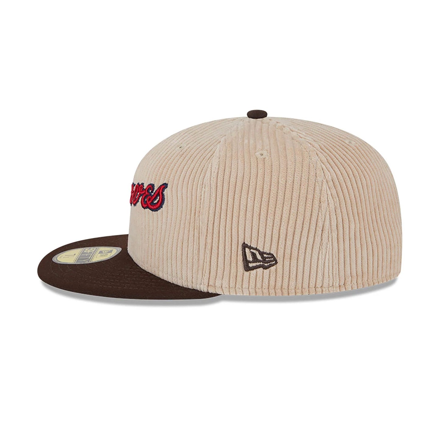 This is a Atlanta Braves Fall Cord Beige 59FIFTY Fitted Cap 5