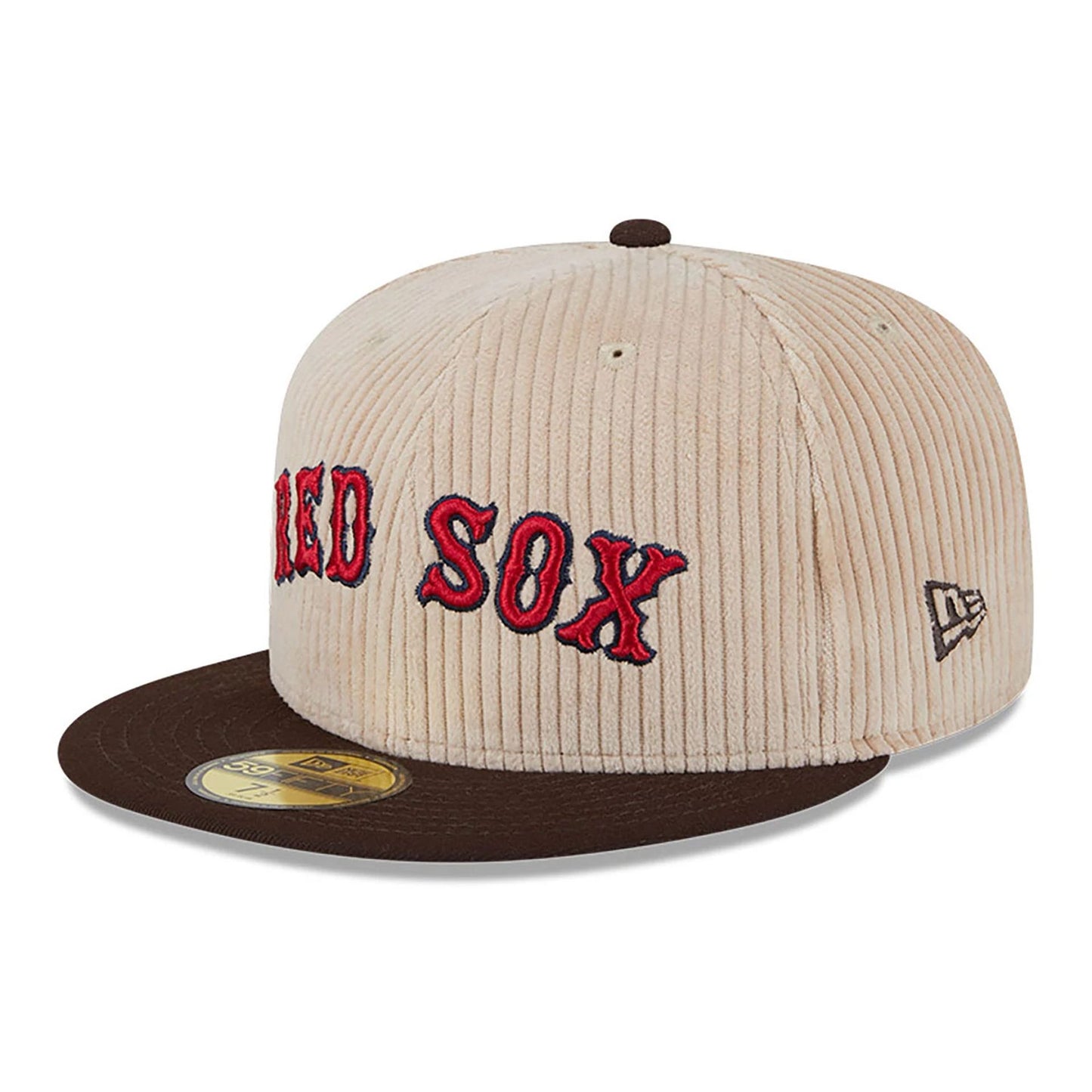 This is a Boston Red Sox Fall Cord Beige 59FIFTY Fitted Cap 4