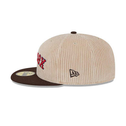 This is a Boston Red Sox Fall Cord Beige 59FIFTY Fitted Cap 5