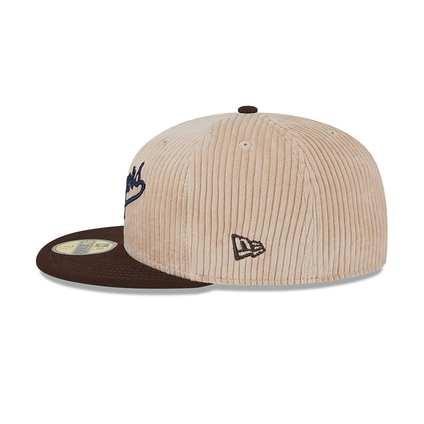 This is a LA Dodgers Fall Cord Beige 59FIFTY Fitted Cap 5