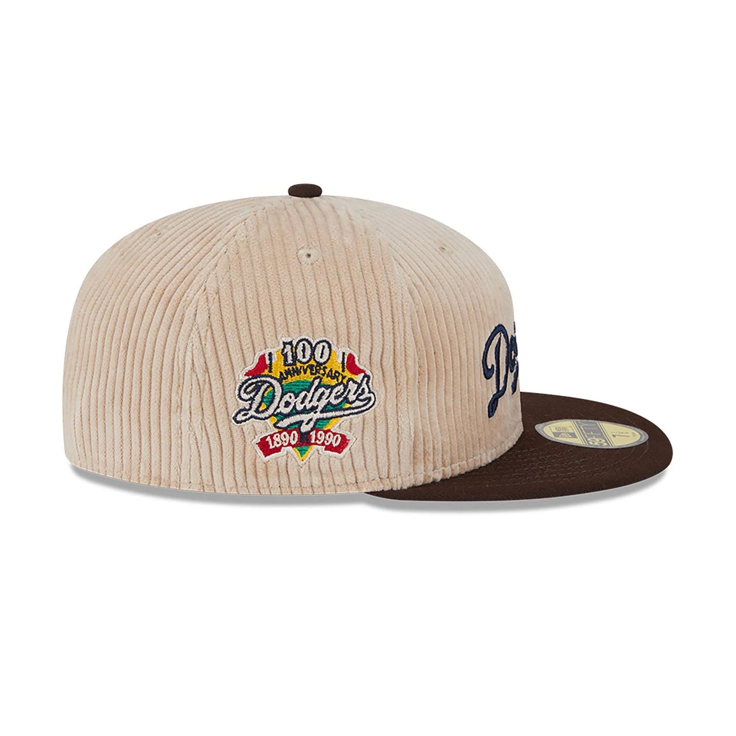 This is a LA Dodgers Fall Cord Beige 59FIFTY Fitted Cap 6