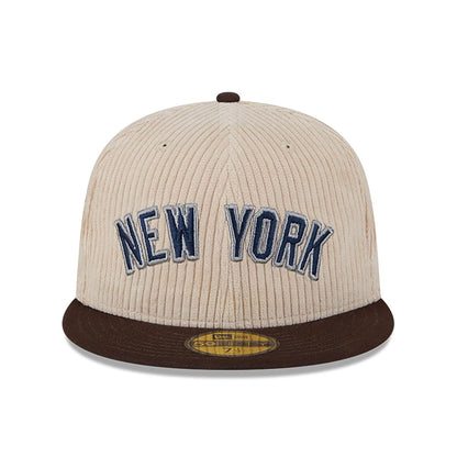 This is a New York Yankees Fall Cord Beige 59FIFTY Fitted Cap 3