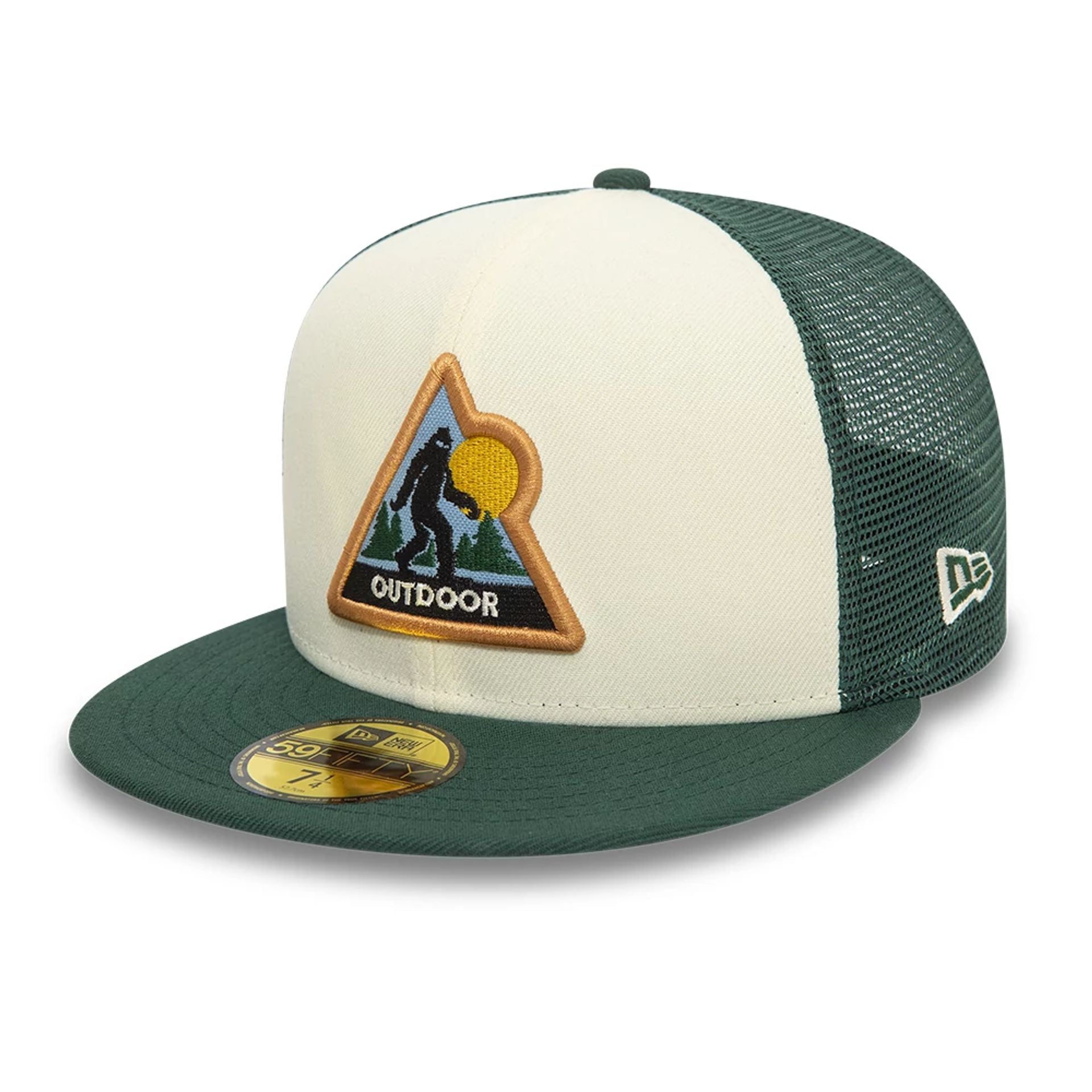 This is a New Era Cryptid Dark Green 59FIFTY Fitted Cap 1