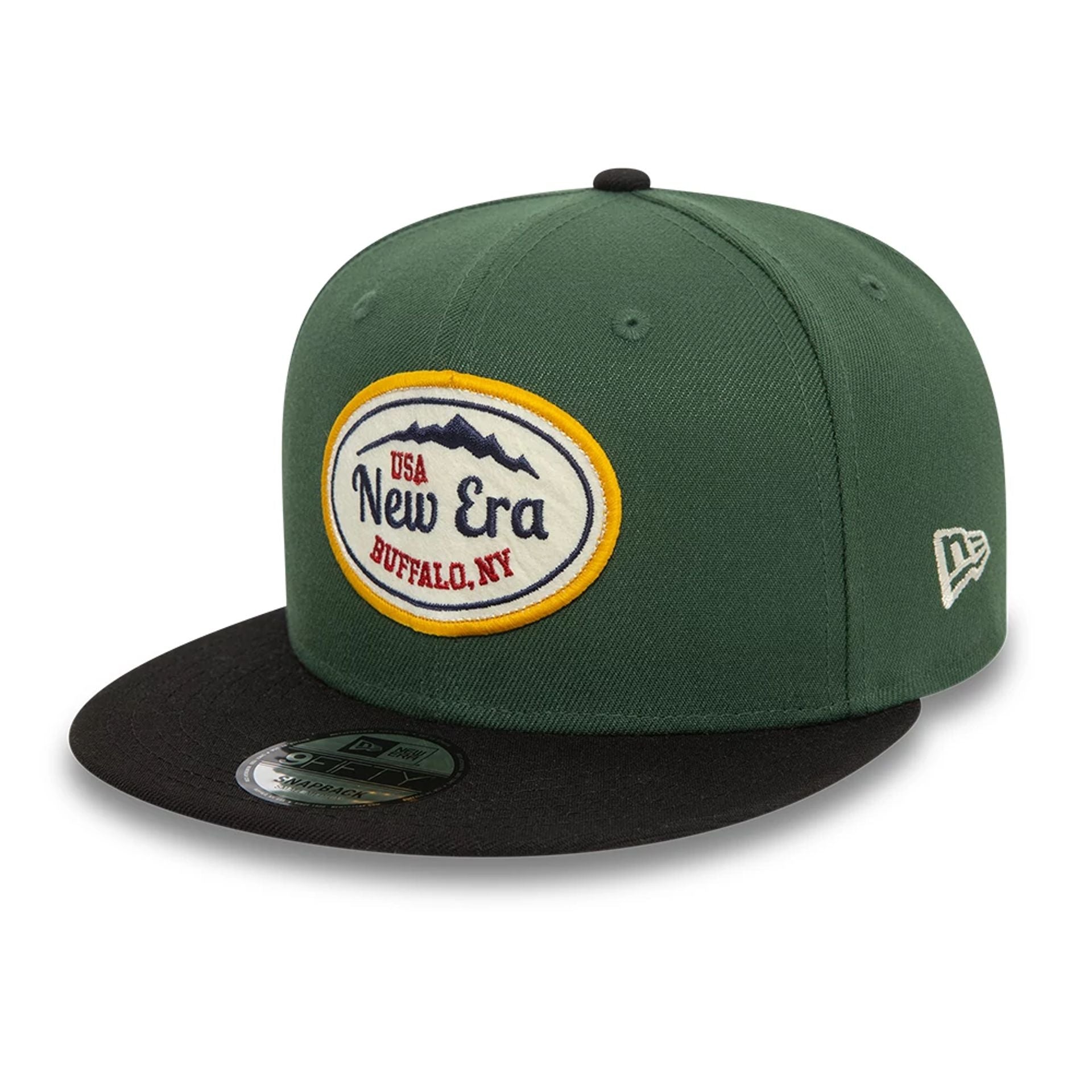 This is a New Era Oval Patch Dark Green 9FIFTY Snapback Cap 1