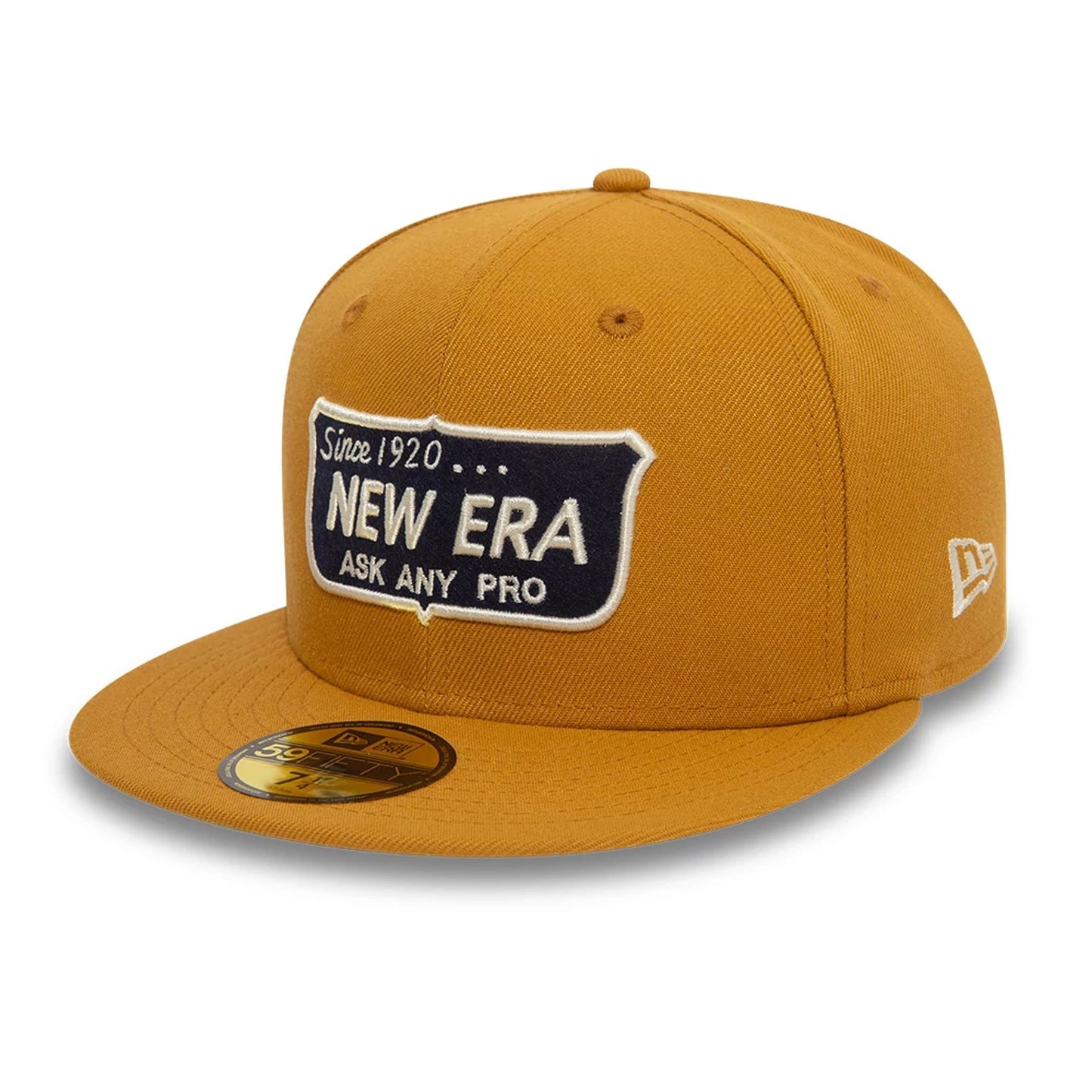 This is a New Era Shield Tan 59FIFTY Fitted Cap 1