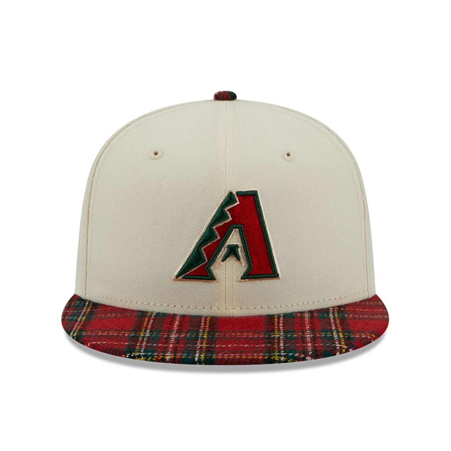 This is a Arizona Diamondbacks Plaid Visor Off White 9FIFTY Snapback Cap 2