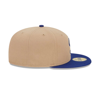 This is a LA Dodgers Needlepoint Light Beige 59FIFTY Fitted Cap 5