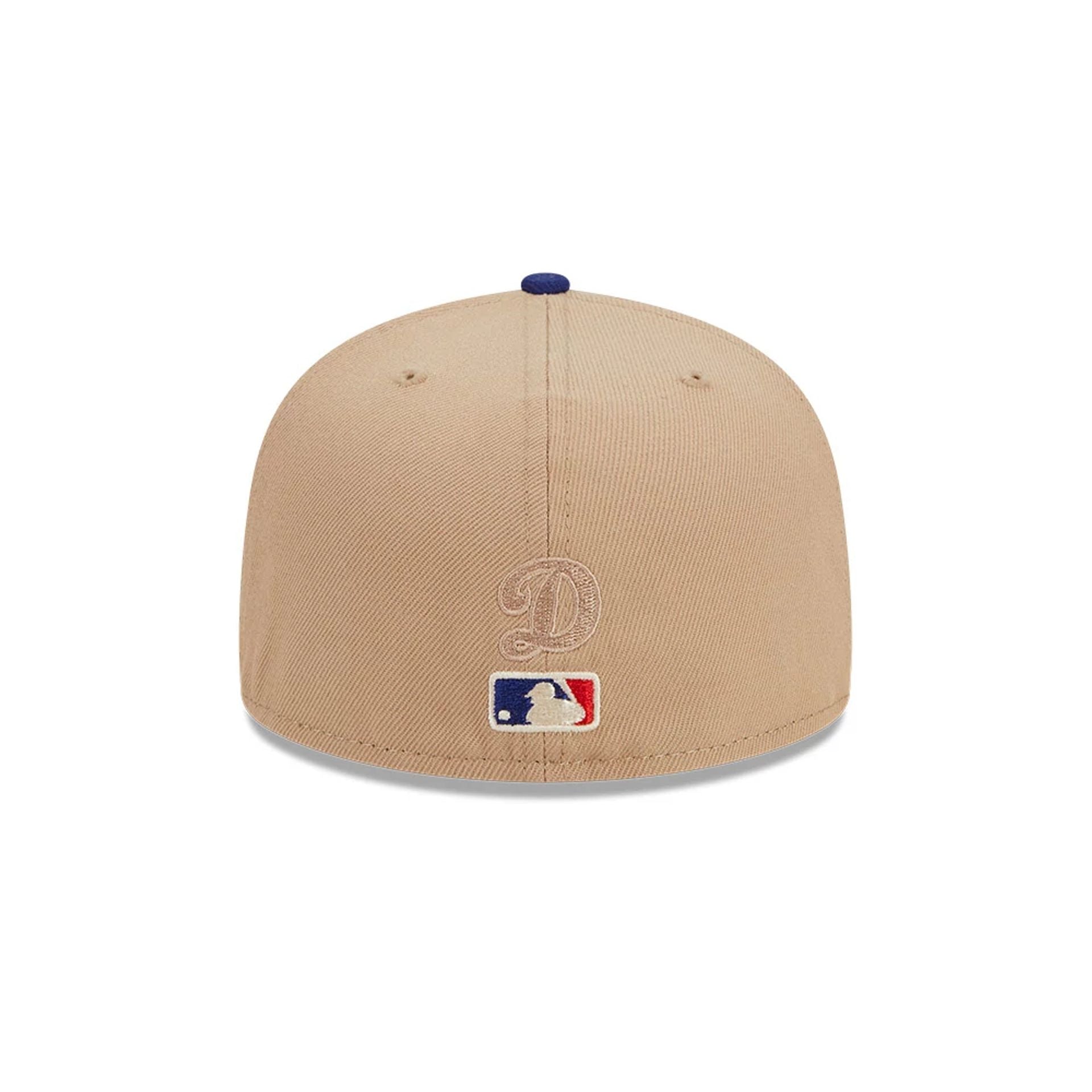 This is a LA Dodgers Needlepoint Light Beige 59FIFTY Fitted Cap 6