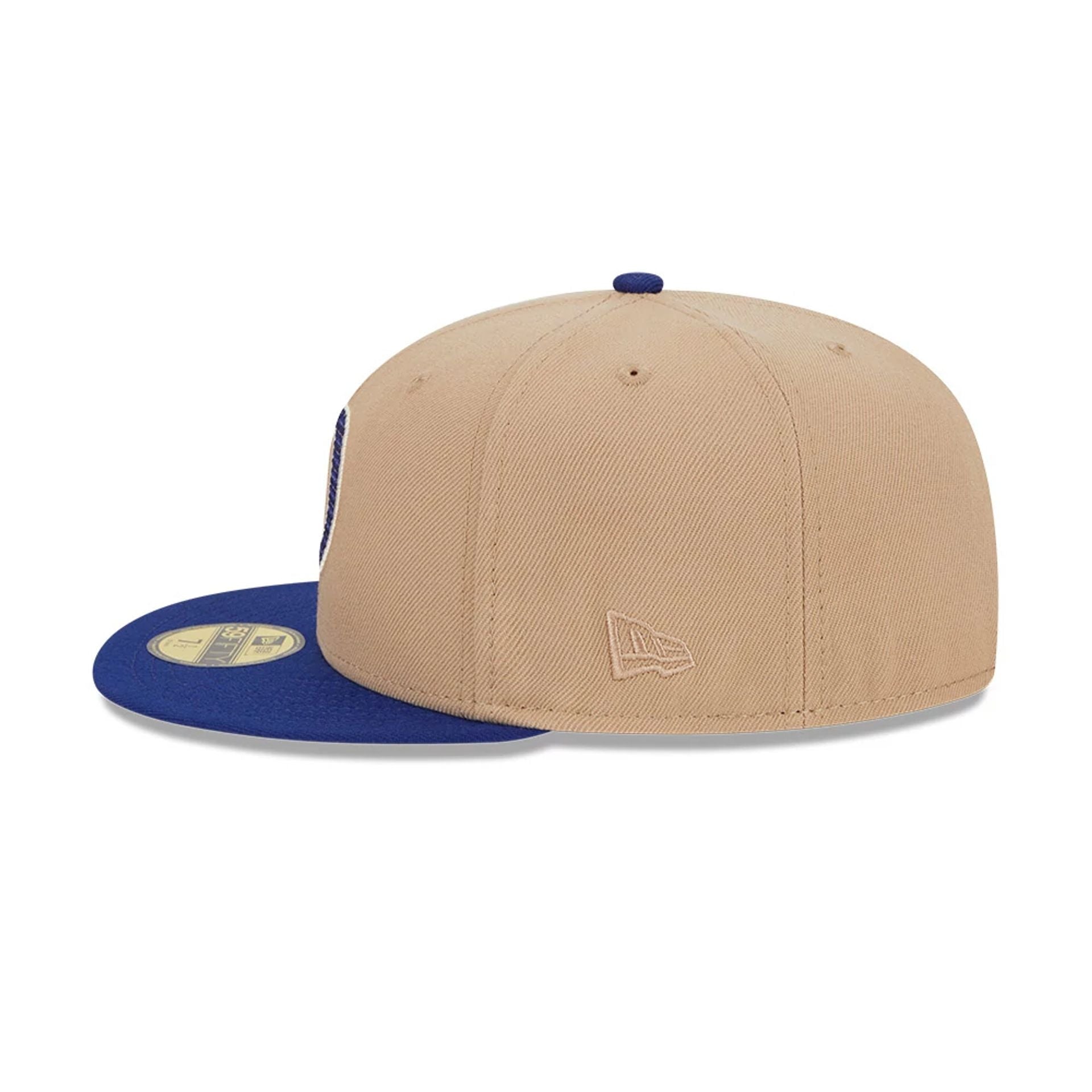 This is a LA Dodgers Needlepoint Light Beige 59FIFTY Fitted Cap 7