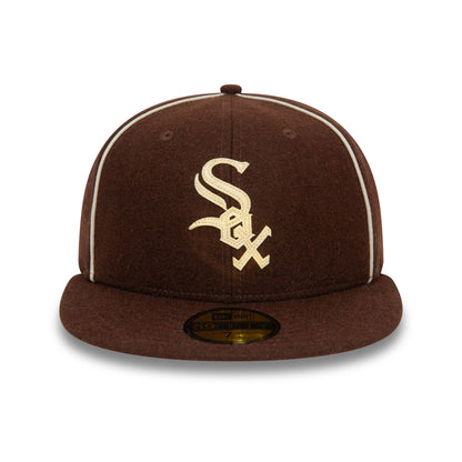 This is a Chicago White Sox Team Piping Wool Dark Brown 59FIFTY Fitted Cap 3