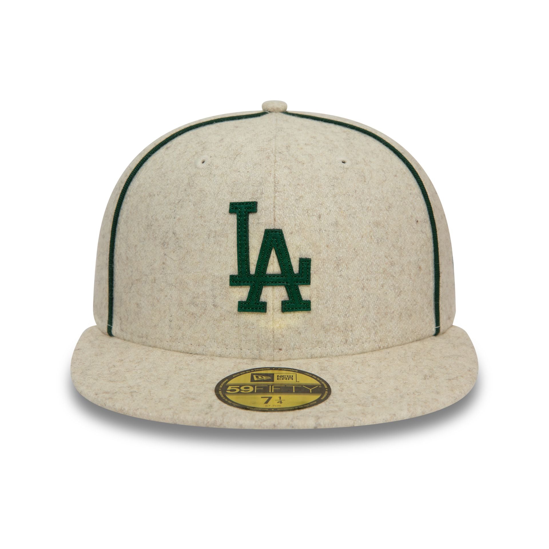 This is a LA Dodgers Team Piping Wool Stone 59FIFTY Fitted Cap 3