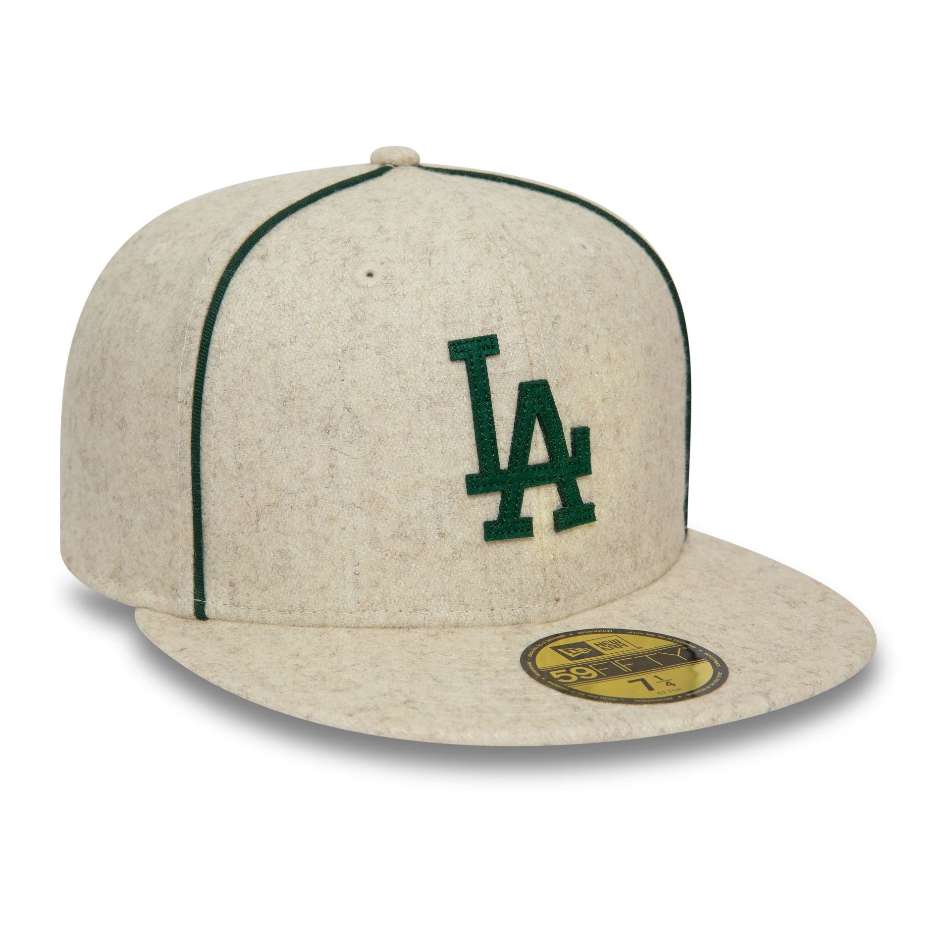 This is a LA Dodgers Team Piping Wool Stone 59FIFTY Fitted Cap 4