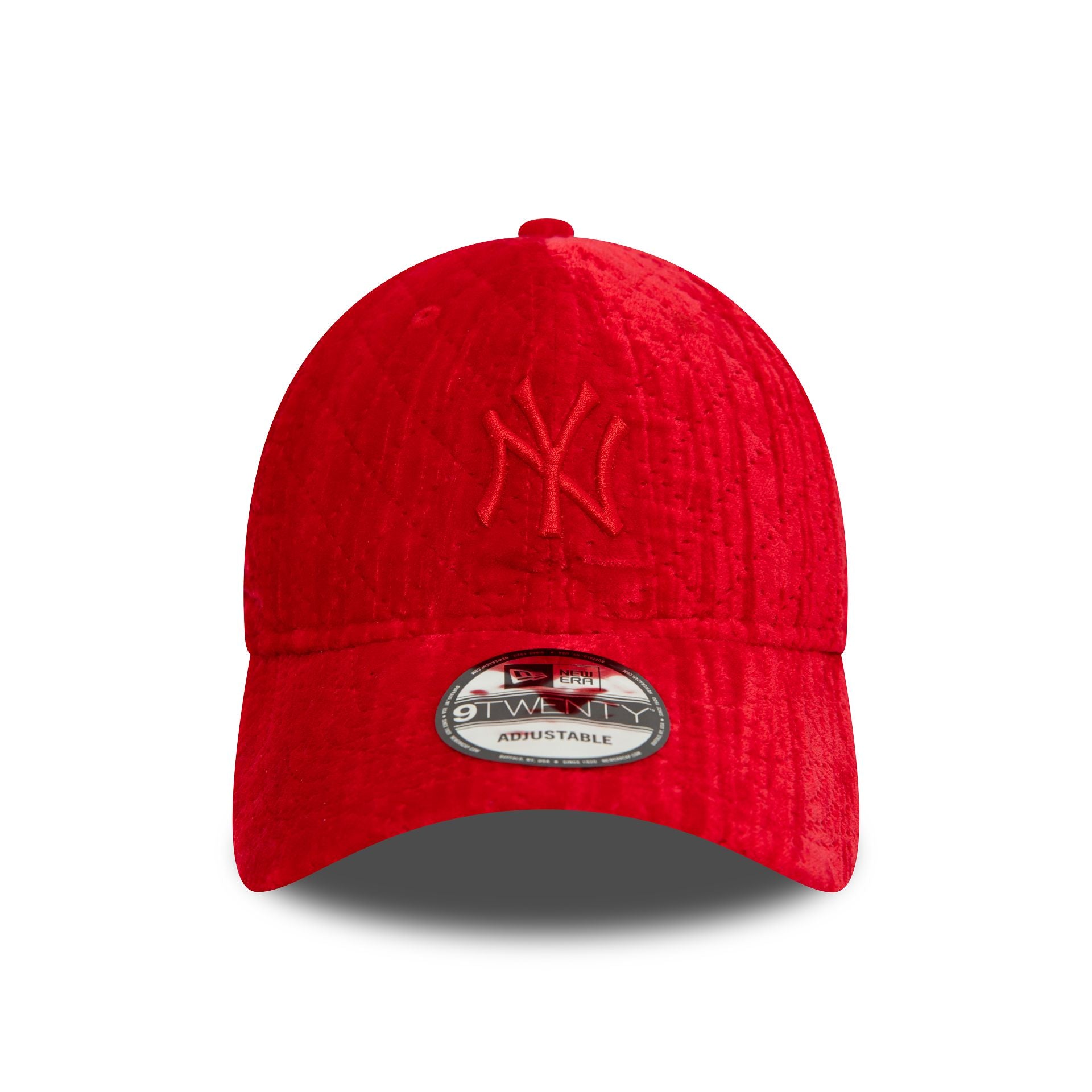 This is a New York Yankees Quilted Velvet Red 9TWENTY Adjustable Cap 2