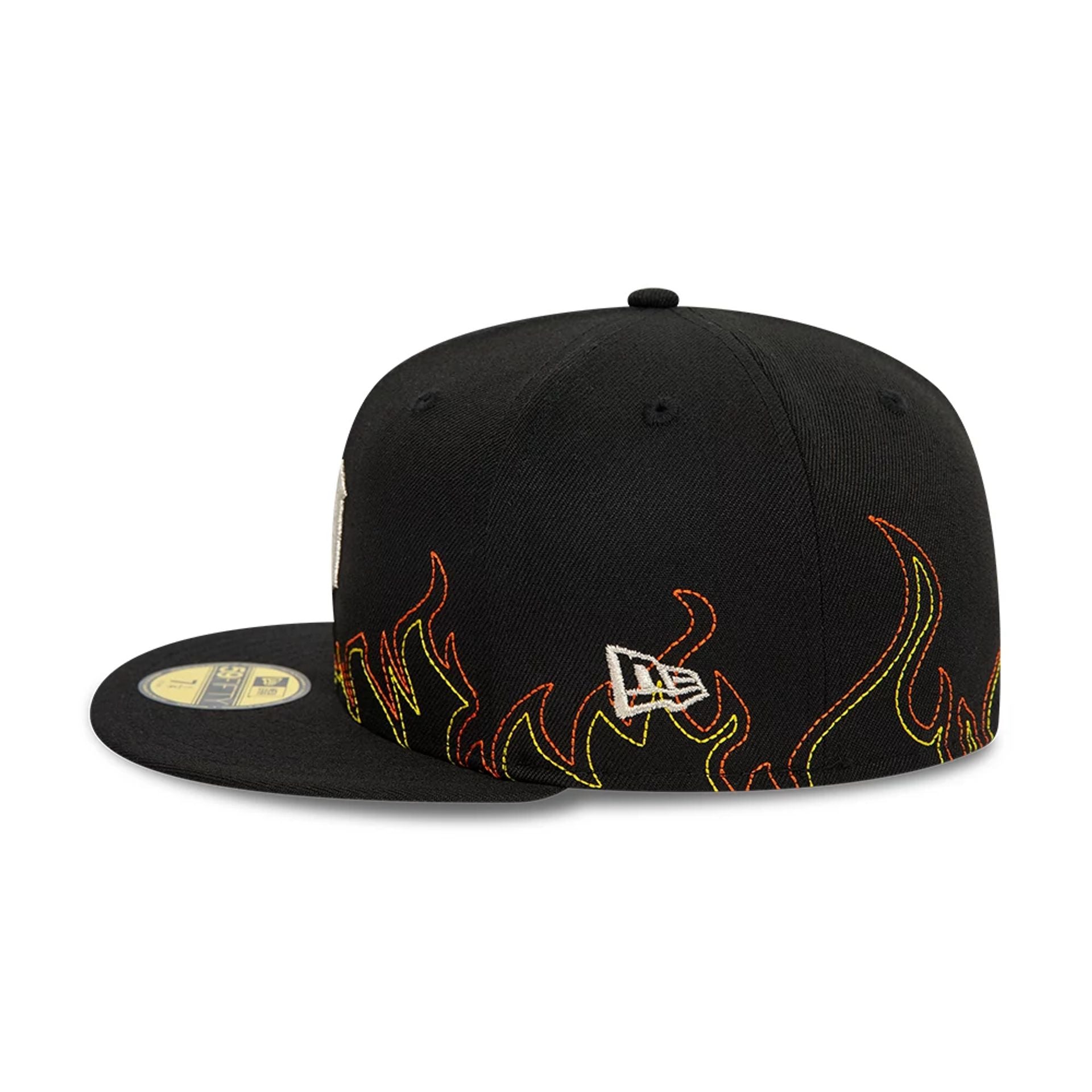 This is a Detroit Tigers MLB Fire Black 59FIFTY Fitted Cap 6