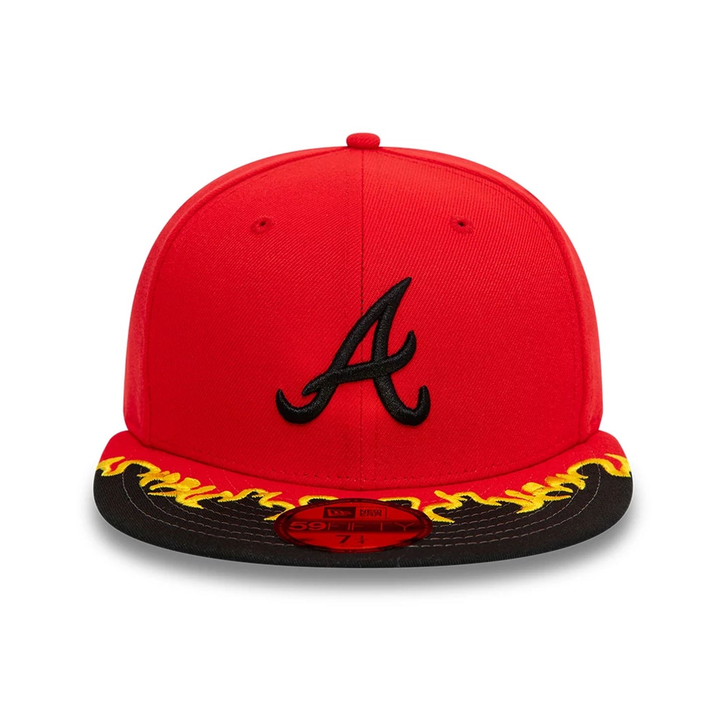 This is a Atlanta Braves MLB Flame Visor Red 59FIFTY Fitted Cap 3