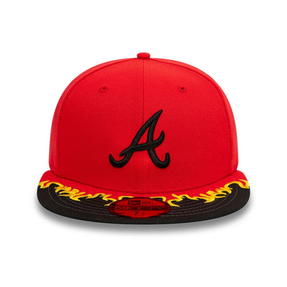 This is a Atlanta Braves MLB Flame Visor Red 59FIFTY Fitted Cap 3