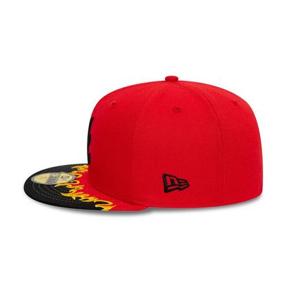 This is a Atlanta Braves MLB Flame Visor Red 59FIFTY Fitted Cap 6