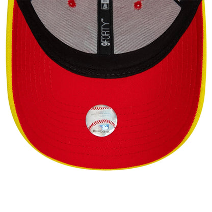 This is a Atlanta Braves MLB Flame Visor Red 9FORTY Adjustable Cap 5