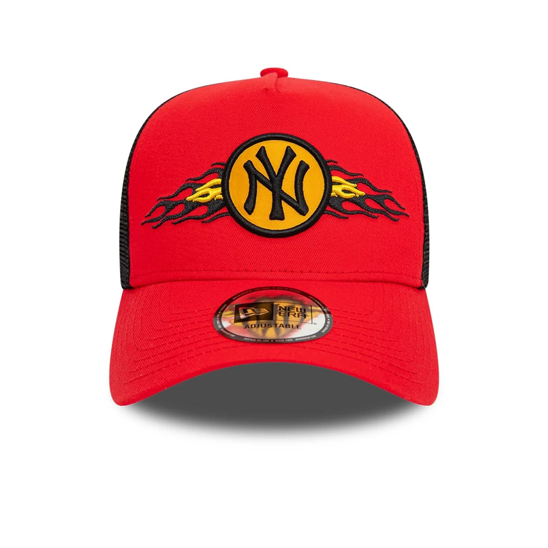 This is a New York Yankees MLB Flame Red 9FORTY A-Frame Trucker Cap 2