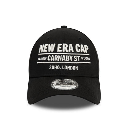 This is a New Era Carnaby Address Black 9FORTY Adjustable Cap 2