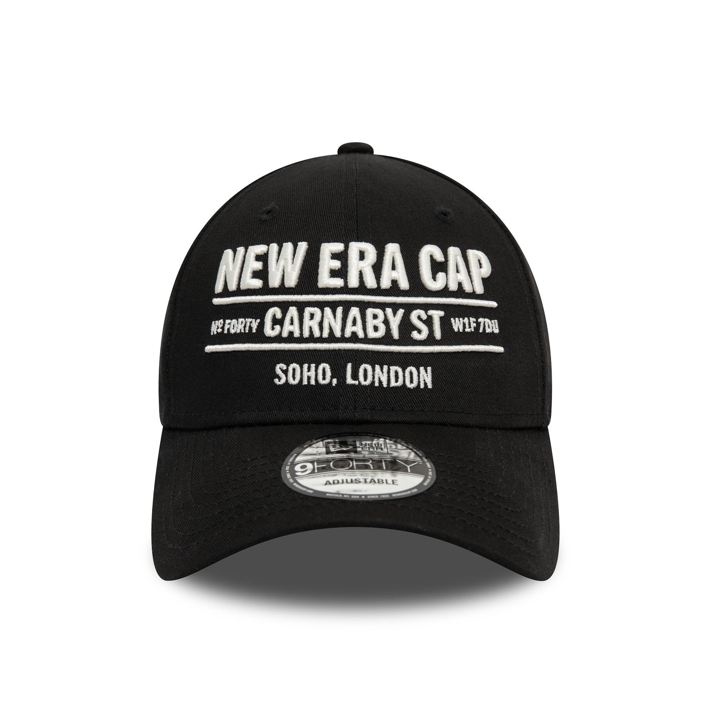 This is a New Era Carnaby Address Black 9FORTY Adjustable Cap 2