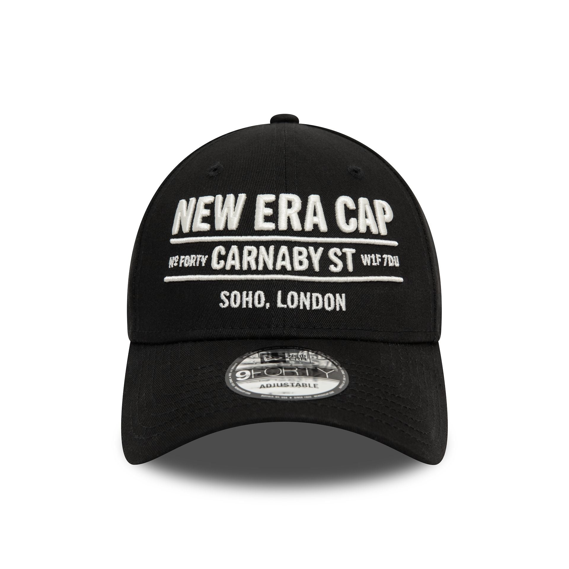 This is a New Era Carnaby Address Black 9FORTY Adjustable Cap 2