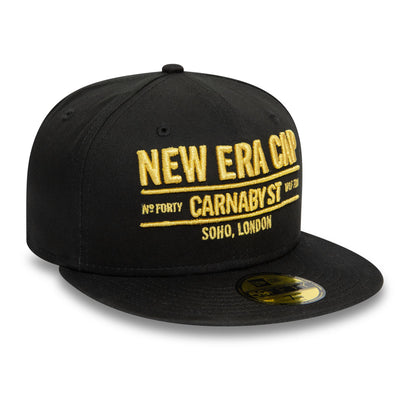 This is a New Era Carnaby Address Black 59FIFTY Fitted Cap 3